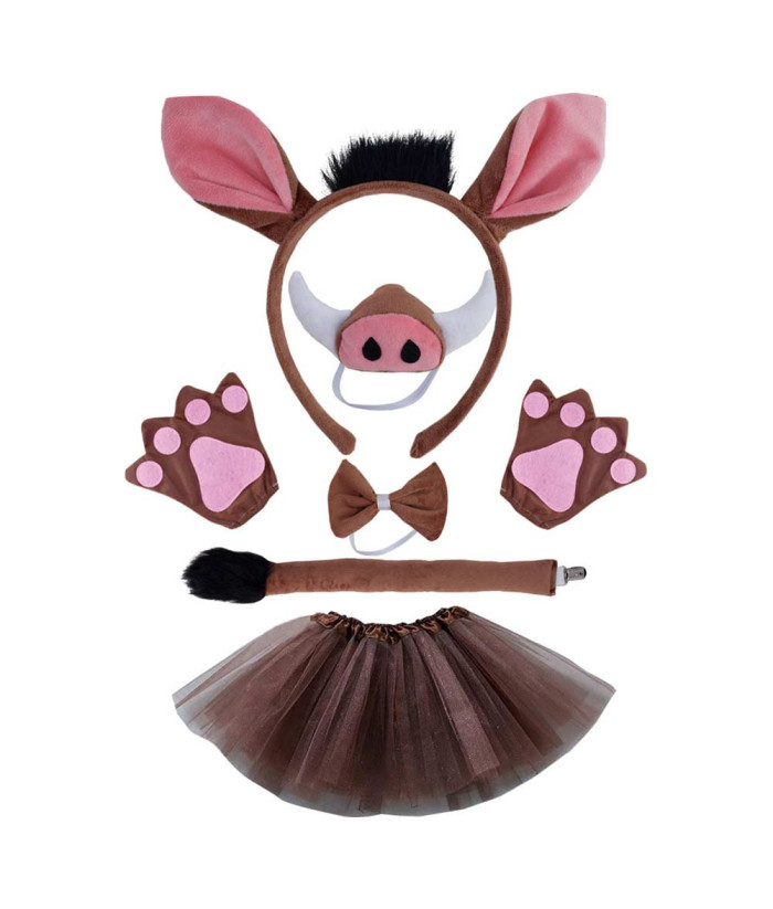 Kids Children Warthog Piggy Tutu Skirt Halloween Costume-Skycostume