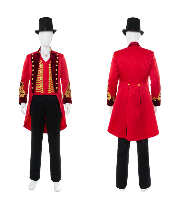 Men Circus High Hat Red Uniform Circus Master Cosplay Halloween Costume ...