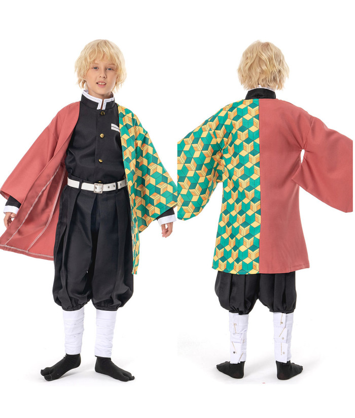 Giyu Tomioka Half-and-half Haori Kids Size Cosplay Costume - Skycostume.com