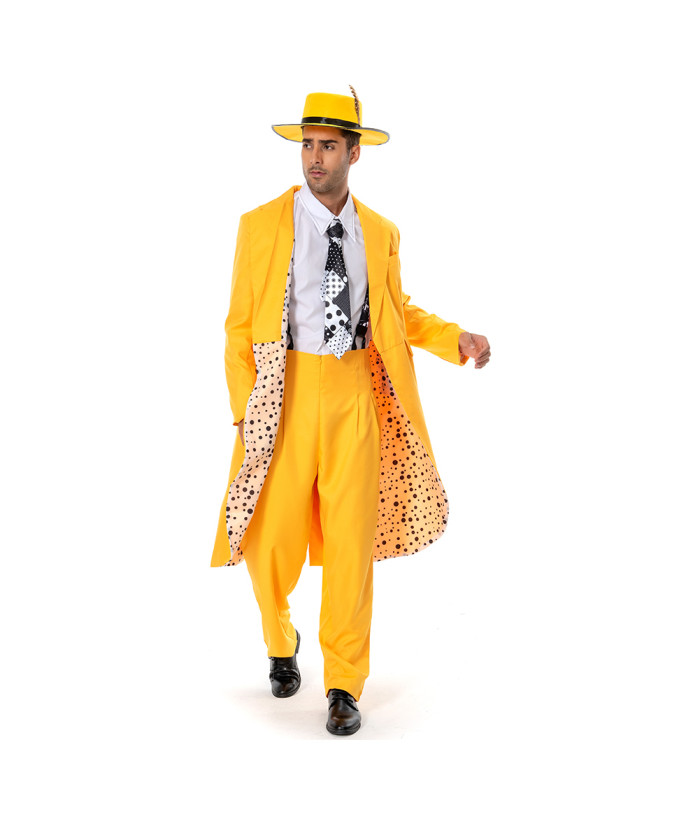 Stanley Ipkiss The Mask Jim Carrey Yellow Suit Men Uniform Cosplay ...