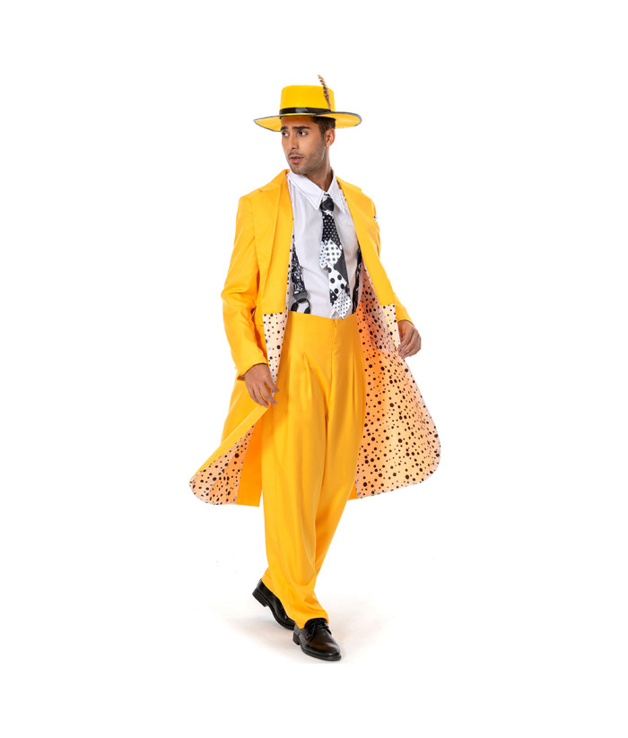Stanley Ipkiss The Mask Jim Carrey Yellow Suit Men Uniform Cosplay ...