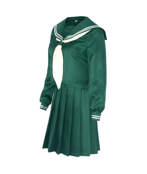 Women Green Long Sleeve School Uniform Sailor Dress JK Uniform Halloween Costume