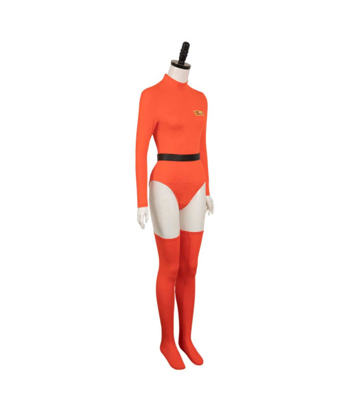 Women Orange Highleg Leotard Sexy Costume