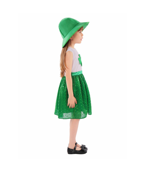 St.Patrick's Day Outfit Tutu Skirt Dresses Headband Clothes Set Hat Cosplay Costume