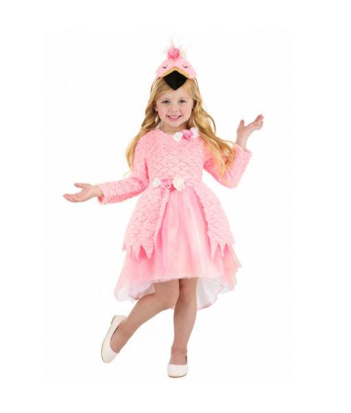 Girl Pink Flamingo Dress Halloween Cosplay Costume