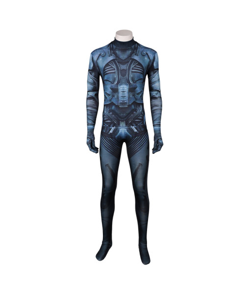 Men Blue Printed Jumpsuit Futuristc Sci-fi Halloween Costume