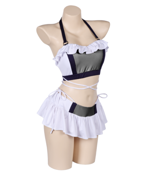 Women Black White 2Pcs Swimsuit Halloween Costume