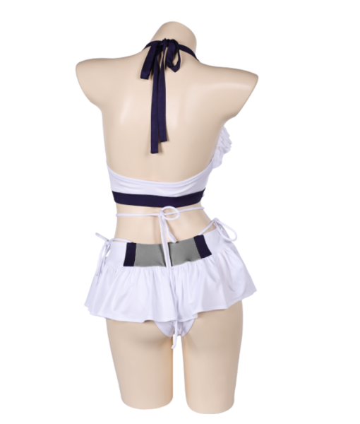 Women Black White 2Pcs Swimsuit Halloween Costume