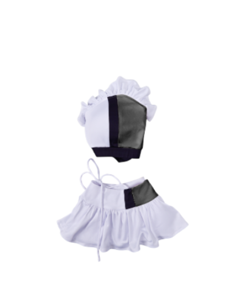 Women Black White 2Pcs Swimsuit Halloween Costume