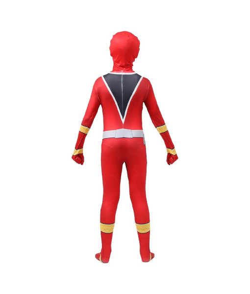Master Red Mighty Morphin Power Rangers Anime Kids Children Red Jumpsuit Party Halloween Cosplay Costume