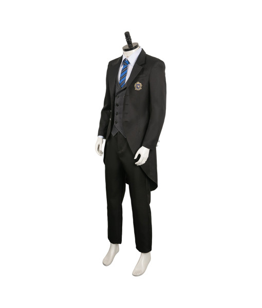 Men Black School Uniform Classic Royal Suit Halloween Costume