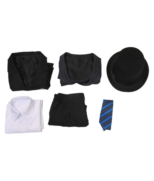 Men Black School Uniform Classic Royal Suit Halloween Costume