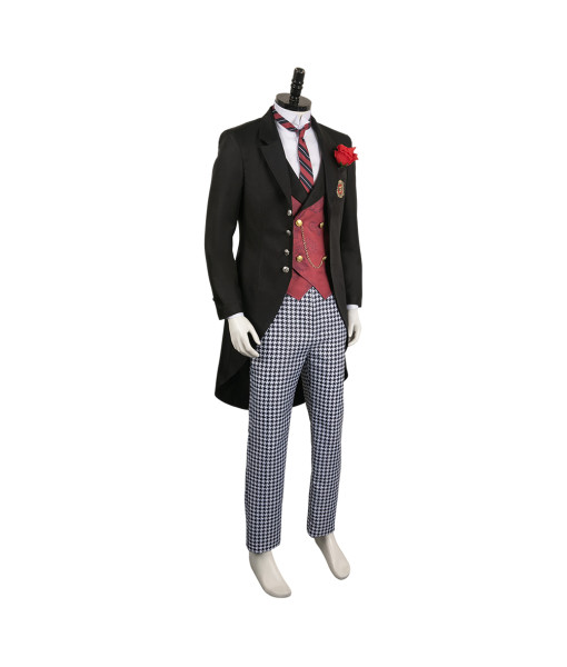 Men Red Vest School Uniform Royal Suit Halloween Costume