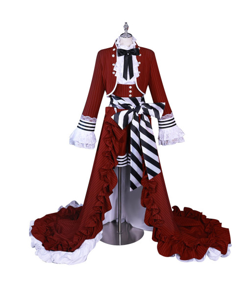Women 18th Century Victorian Red Long Swing Dress Halloween Costume
