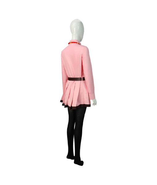 Women Black Overcoat Pink Skirt Witch Outfits Halloween Costume