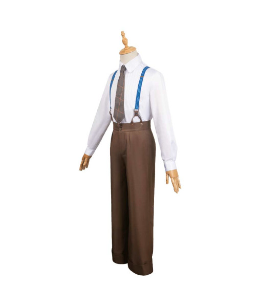 Men 18th Century Brown Pants Overall Suit Fullset Halloween Costume