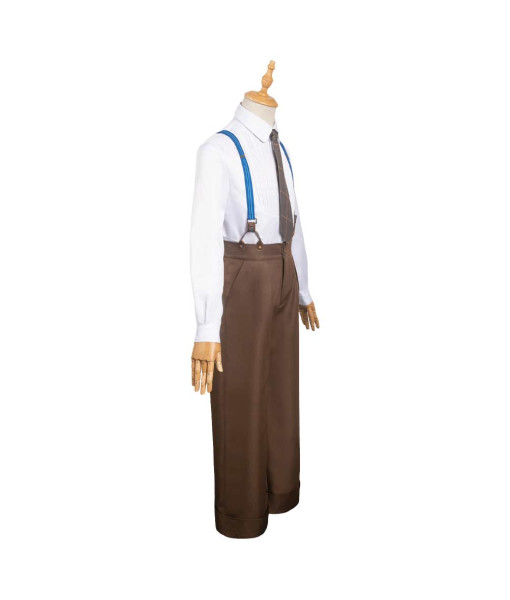 Men 18th Century Brown Pants Overall Suit Fullset Halloween Costume