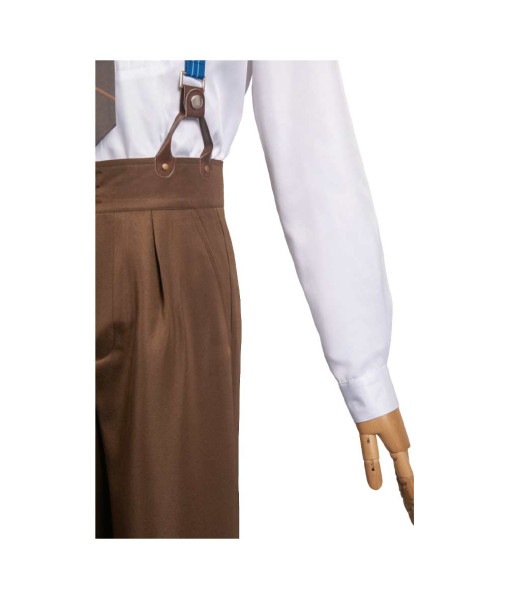 Men 18th Century Brown Pants Overall Suit Fullset Halloween Costume