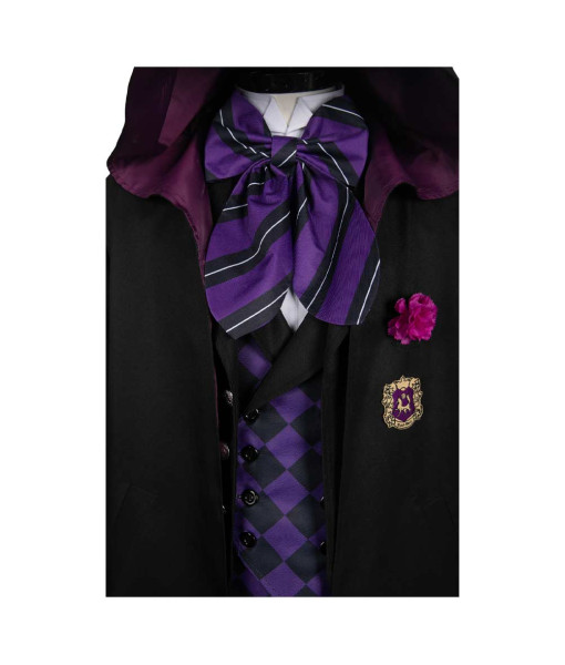 Men Purple School Uniform Wizard Pupil Halloween Costume