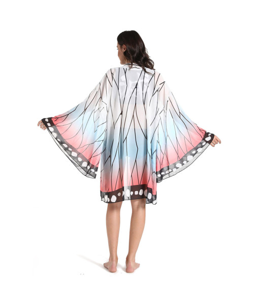 Women White Butterfly Cloak Two Piece Swimsuit Halloween Costume