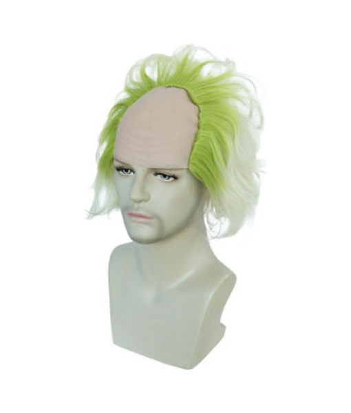 Adult Green Mad Scientist Wig Heat Resistant Synthetic Hair Halloween Costume Accessories