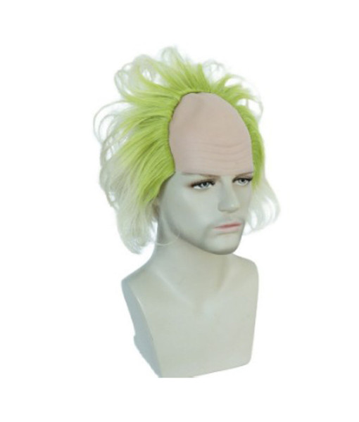 Adult Green Mad Scientist Wig Heat Resistant Synthetic Hair Halloween Costume Accessories