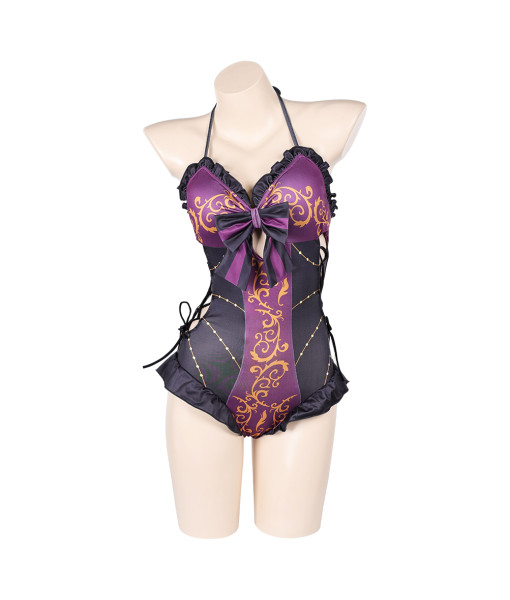 Women Golden Trim Purple Sexy Swimsuit Halloween Costume