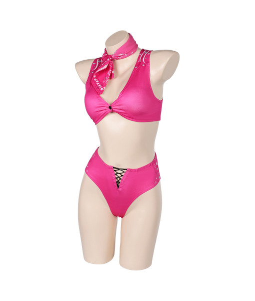 Women Pink Bikini with Scarf Sexy Swinsuit 