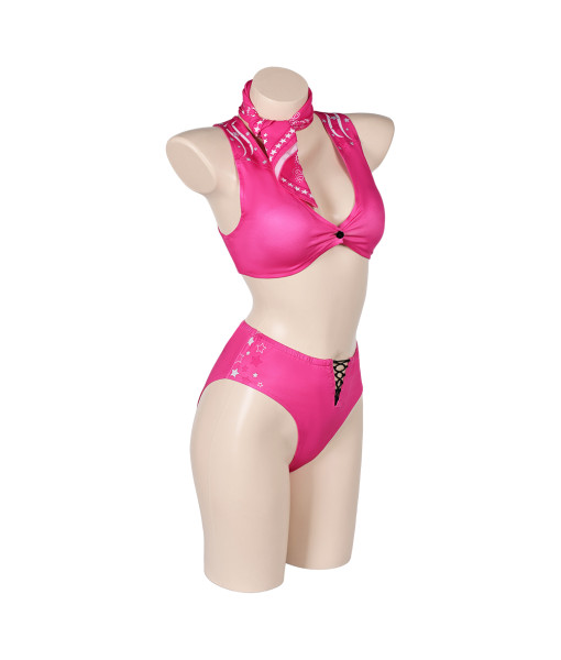 Women Pink Bikini with Scarf Sexy Swinsuit 