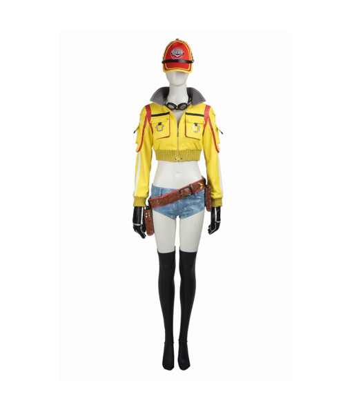 Cindy Aurum Final Fantasy Game Yellow Outfit Cosplay Costume