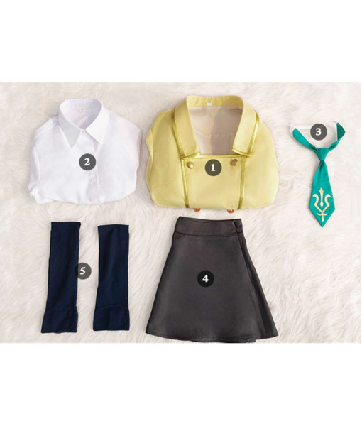 Women Yellow School Uniform Coat Royal Suit Halloween Costume