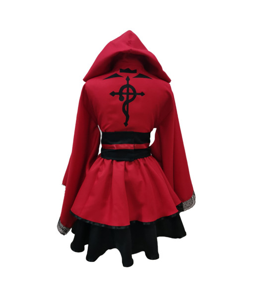 Women Red Kimono Style Lolita Dress with Hood Halloween Costume