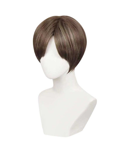 Short Hair Wig with Lean Brown Highlights Halloween Costume Accessories