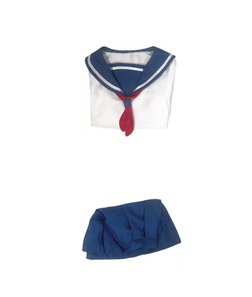 Women Classic Blue School Uniform Sailor Dress Jk Uniform Halloween Costume