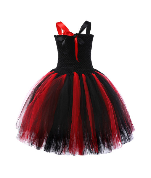 Kids Children Girl Red Clown Dress Tutu Skirt Halloween Costume