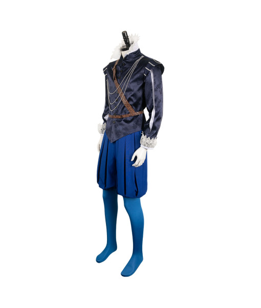 Men Renaissance Blue Suit Sir Knight Role Fullset Outfit Halloween] Stage Costume