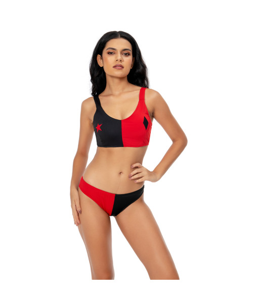 Women Black Red 2Pce Swimsuit Halloween Party Costume