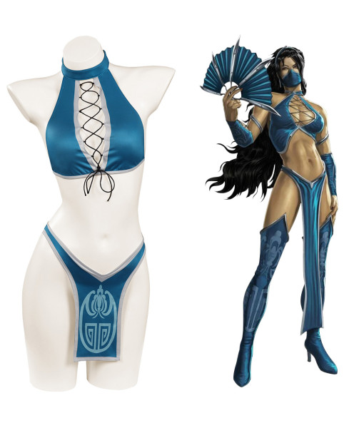 Kitana Mortal Kombat 8 Bikini Swimsuit Cosplay Costume