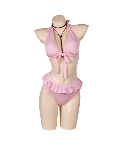 Women Pink Bikini Set Red Cover Swimsuit Sexy Costume 