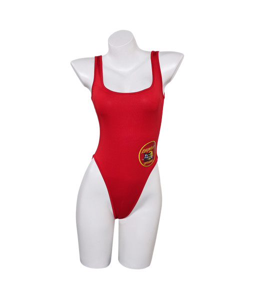 Women Red One-piece Swimsuit Basic Outfit Halloween Party Costume 