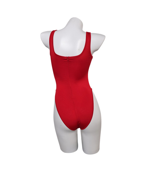 Women Red One-piece Swimsuit Basic Outfit Halloween Party Costume 