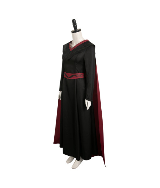  Women Medieval Fantasy Princess Black Dress With Cloak Halloween Costume