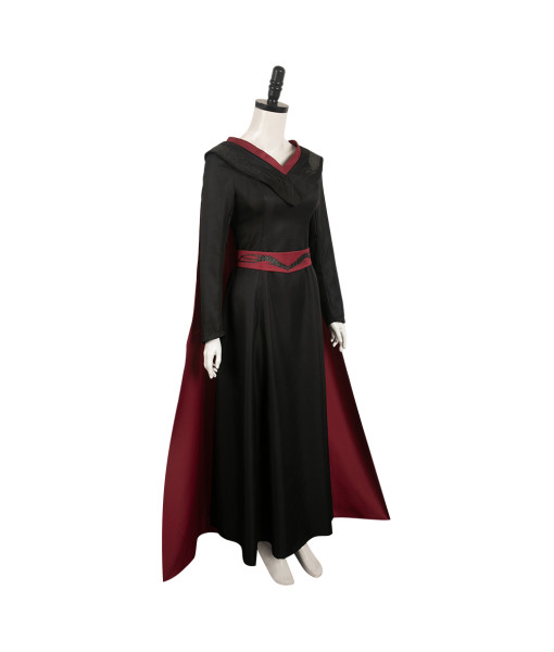  Women Medieval Fantasy Princess Black Dress With Cloak Halloween Costume