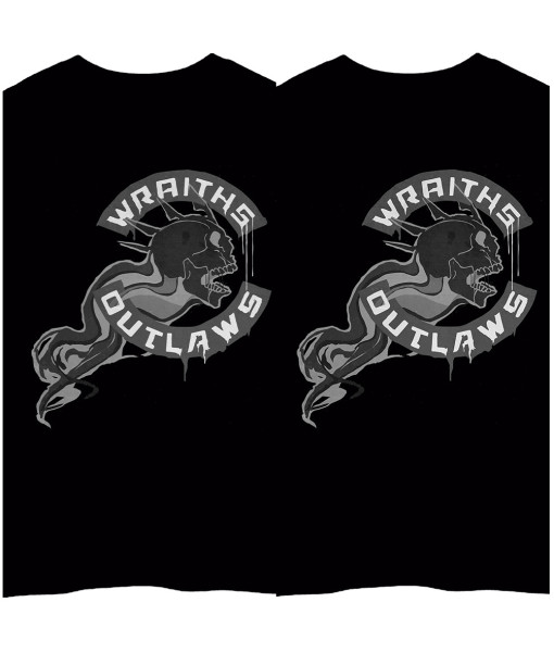 Teen Wraiths Outlaws Printed Black T-Shirt 