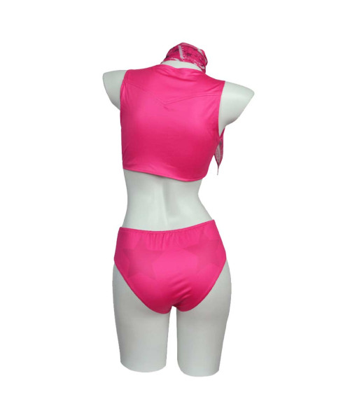 Women Pink Bikini Full Set Cowgirl Swimsuit Cosplay Costume