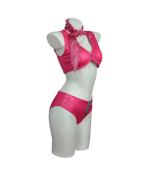 Women Pink Bikini Full Set Cowgirl Swimsuit Cosplay Costume