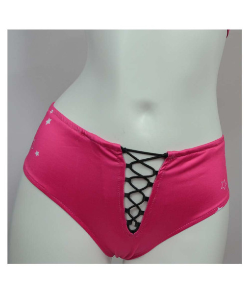 Women Pink Bikini Full Set Cowgirl Swimsuit Cosplay Costume