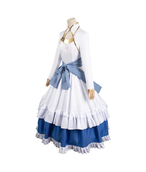 Women White Blue DressPrincess Lolita Halloween Costume