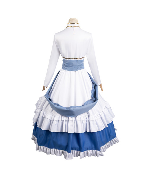 Women White Blue DressPrincess Lolita Halloween Costume