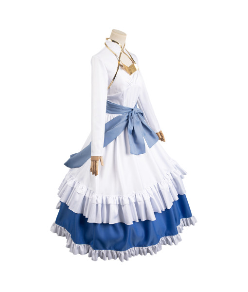 Women White Blue DressPrincess Lolita Halloween Costume